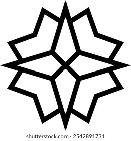 Sternsymbol. Dünnes lineares Design einzeln auf weißem Hintergrund