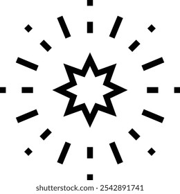 icono de estrella. Diseño de estilo lineal delgado aislado sobre fondo blanco