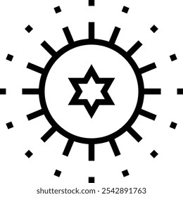 icono de estrella. Diseño de estilo lineal delgado aislado sobre fondo blanco