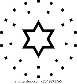 icono de estrella. Diseño de estilo lineal delgado aislado sobre fondo blanco
