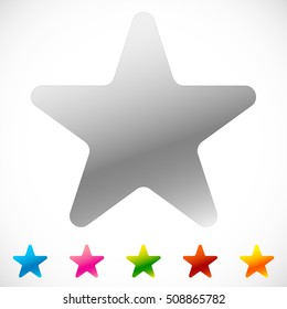 Star icon with thin outline makes it pop out. 6 color.