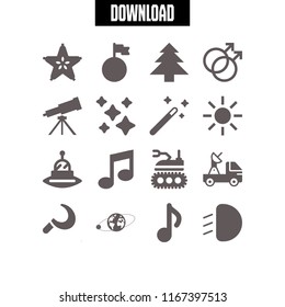 star icon. This set with stars, christmas, musical note and light vector icons for mobile and web