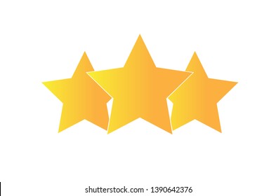 Star Icon. Three Stars flat icon. Vector stars illustration.