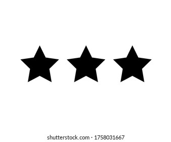 Star Icon. Three Stars flat icon. Vector stars illustration.