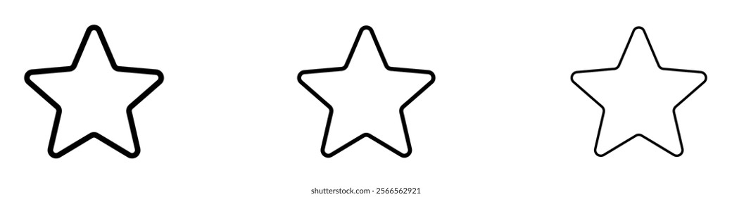 Star icon in tree different line stroke sizes.
