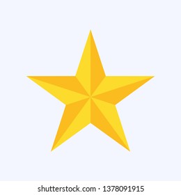 Star icon, trendy flat favorite design on blue background