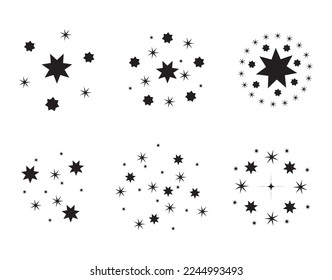 Star icon. Twinkling stars. Sparkles, shining burst. vector illustration on white background.