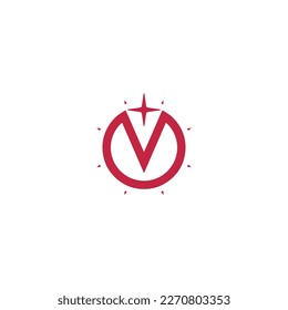 star icon in v logo red color v icon