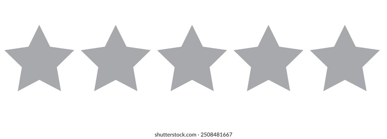 Ícone de estrela. Vetor Black isolou cinco estrelas. Conceito de feedback do cliente. Revisão de classificação de 5 estrelas do vetor. Design de forma de qualidade 