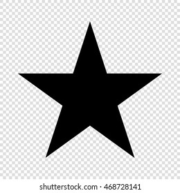 Star icon vector icon. Black on transparent background.