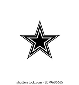 icono de estrella vector color de contorno negro sobre fondo blanco