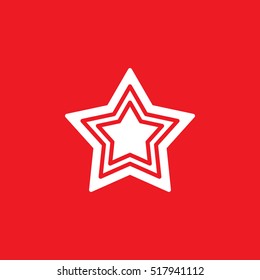 Star icon vector, filled flat sign, solid pictogram isolated on red, logo illustration