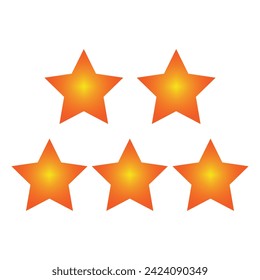 Star icon vector. Five stars rating icon vector. Gold rating stars. Vector illustration.  Eps file 216.