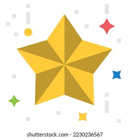 star icon vector flat color .