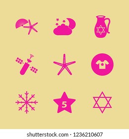 star icon. star vector icons set hotel five stars, satellite, night and snowflake