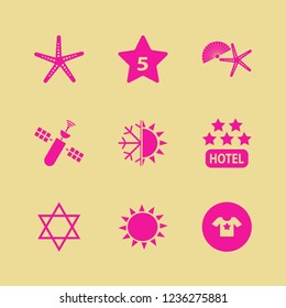 star icon. star vector icons set satellite, starfish, snowflake sun and t shirt star