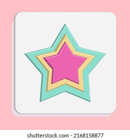 Icono de estrella ilustración vectorial con color azul, melocotón y rosa mejor para la decoración de su propiedad 