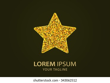 Star  icon. Vector Illustration. Design logo element. Isolated on black  background.