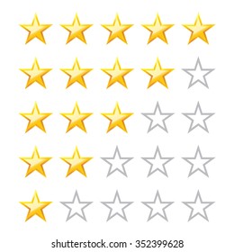Star icon. Vector illustration. Five stars rating with blank. Design element.