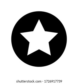 Icono de estrella ilustración vectorial estilo plano aislado en fondo blanco. Estrella con círculo.