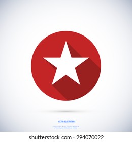 Star icon , Vector illustration flat design with long shadow