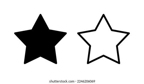 Ilustración vectorial de icono de estrella. signo de clasificación y símbolo. icono de estrella favorita