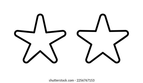 Ilustración vectorial de icono de estrella. signo de clasificación y símbolo. icono de estrella favorita