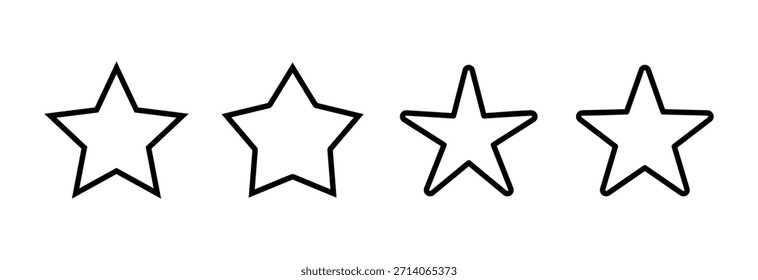 Icono de la estrella. Ilustración vectorial de calificación y símbolo. icono de estrella favorita