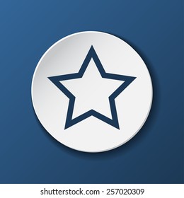star icon - vector illustration with shadow on blue background 
