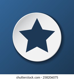 star icon - vector illustration with shadow on blue background