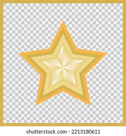 Star icon. Vector icon for internet. Web icon. Gold star on grey. Gold star with gradient. Pixels background with gold star.