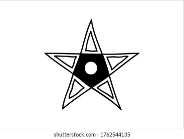 vector de icono de estrella aislado con estilo dibujado a mano.