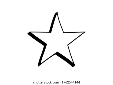 star icon vector isolated with hand drawn style.