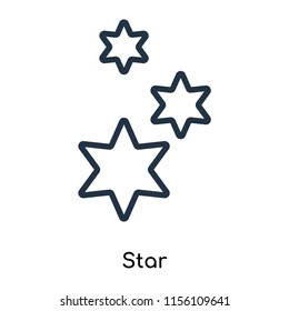 Star icon vector isolated on white background, Star transparent sign , thin symbols or lined elements in outline style