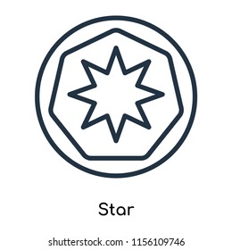 Star icon vector isolated on white background, Star transparent sign , thin symbols or lined elements in outline style