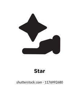 Star icon vector isolated on white background, logo concept of Star sign on transparent background, filled black symbol
