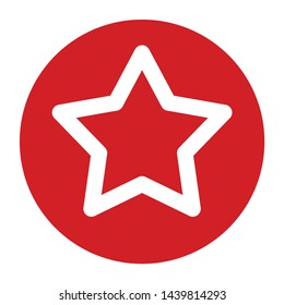 Star icon vector isolated on flat red round button illustration