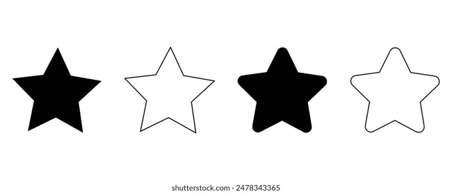 Star icon vector isolated on white