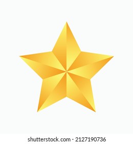 Vector de icono de estrella, aislado en fondo blanco, símbolos y signos, descorolación de navidad, ilustración de estrella vectorial, gradiente amarillo