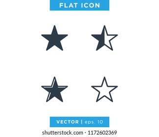 Star Icon Vector Logo Design Template. Rounded Shape.