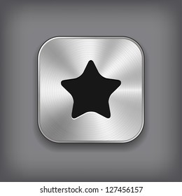 Star icon - vector metal app button