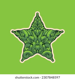 star icon vector with motif style