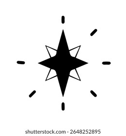 Vector del icono de la estrella en el fondo blanco