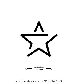 Sternsymbol, Vektorgrafik. Bewertungssymbol-Vektorgrafik. Lieblingssternsymbole, Vektorgrafik, Zeichen, Symbol, Logo, Illustration, bearbeitbarer Strich, flacher Designstil einzeln auf Weiß