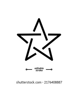 Vector de icono de estrella. vector de icono de clasificación. estrella favorita Vector de iconos, signo, símbolo, logotipo, ilustración, trazo editable, estilo de diseño plano aislado en blanco