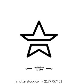 Vector de icono de estrella. vector de icono de clasificación. estrella favorita Vector de iconos, signo, símbolo, logotipo, ilustración, trazo editable, estilo de diseño plano aislado en blanco