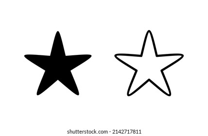 Sternsymbol, Vektorgrafik. Bewertungszeichen und -zeichen. Lieblingssternsymbol