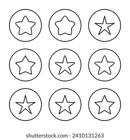 Vector de icono de estrella. signo de clasificación y símbolo. icono de estrella favorita