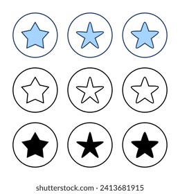 Vector de icono de estrella. signo de clasificación y símbolo. icono de estrella favorita