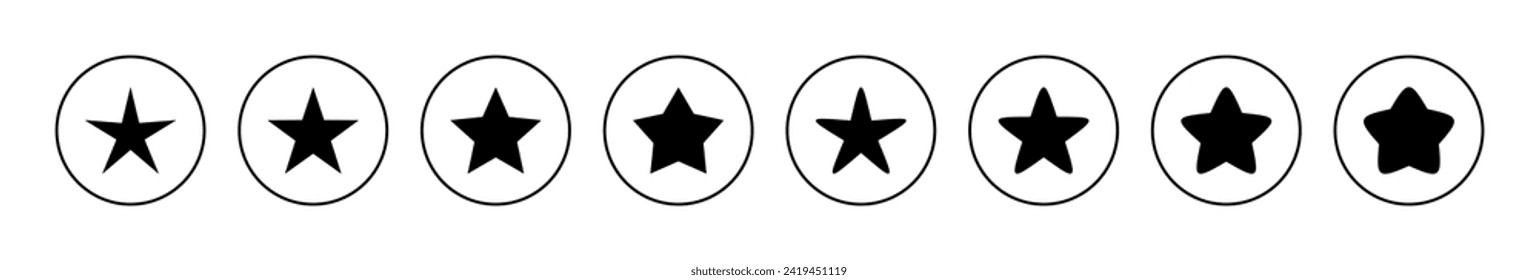 Vector de icono de estrella. signo de clasificación y símbolo. icono de estrella favorita
